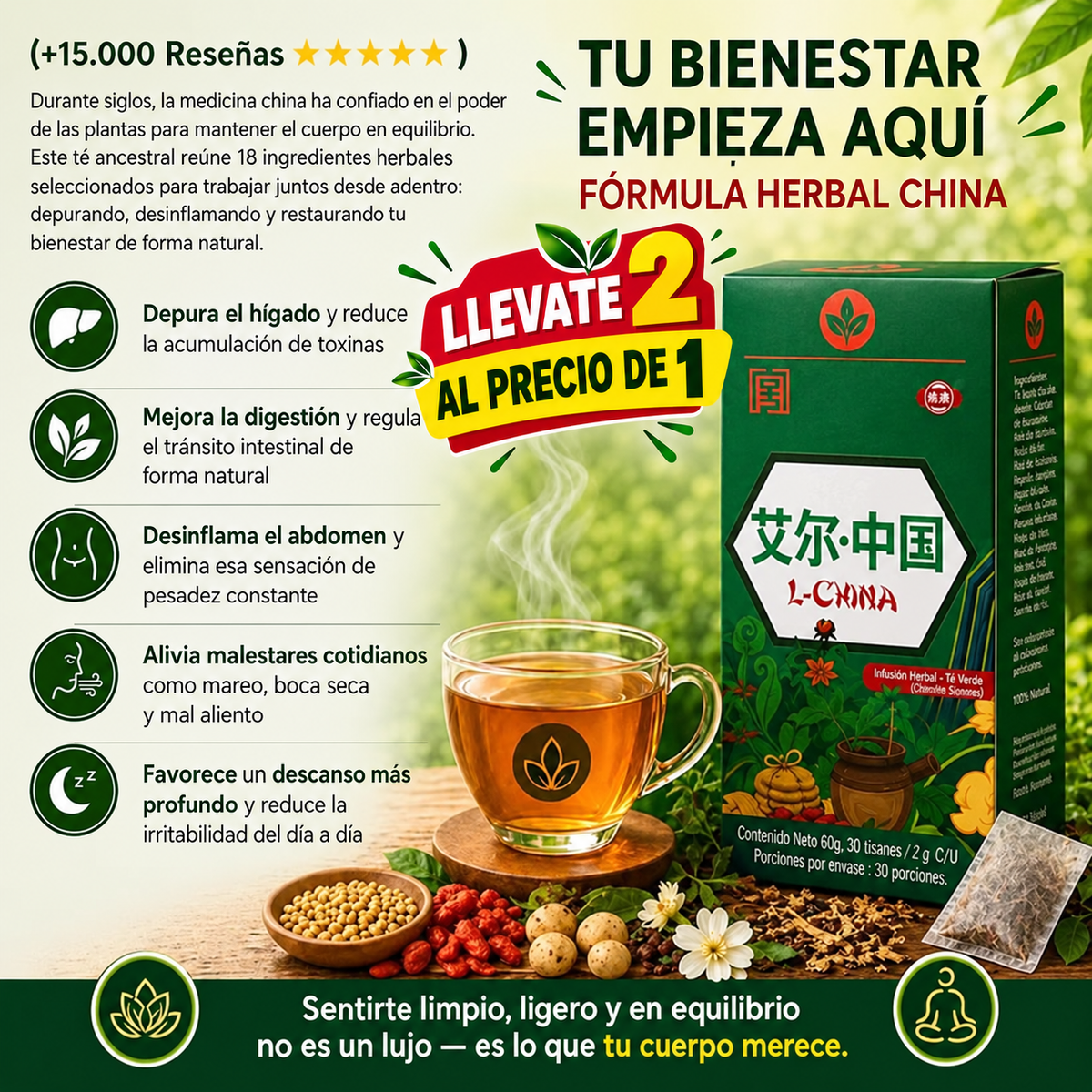 ☕TÉ YIGAN CHINO X30🔥 —' Ayuda Natural para Desinflamar y Sentirte Mejor