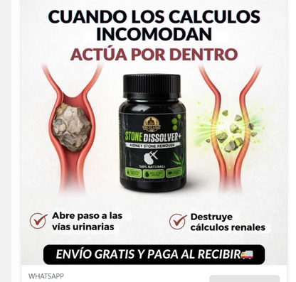 STONE DISSOLVER™ - Disuelve Cálculos, Alivia Dolor y Mejora el Flujo Urinario +ENVIO GRATIS