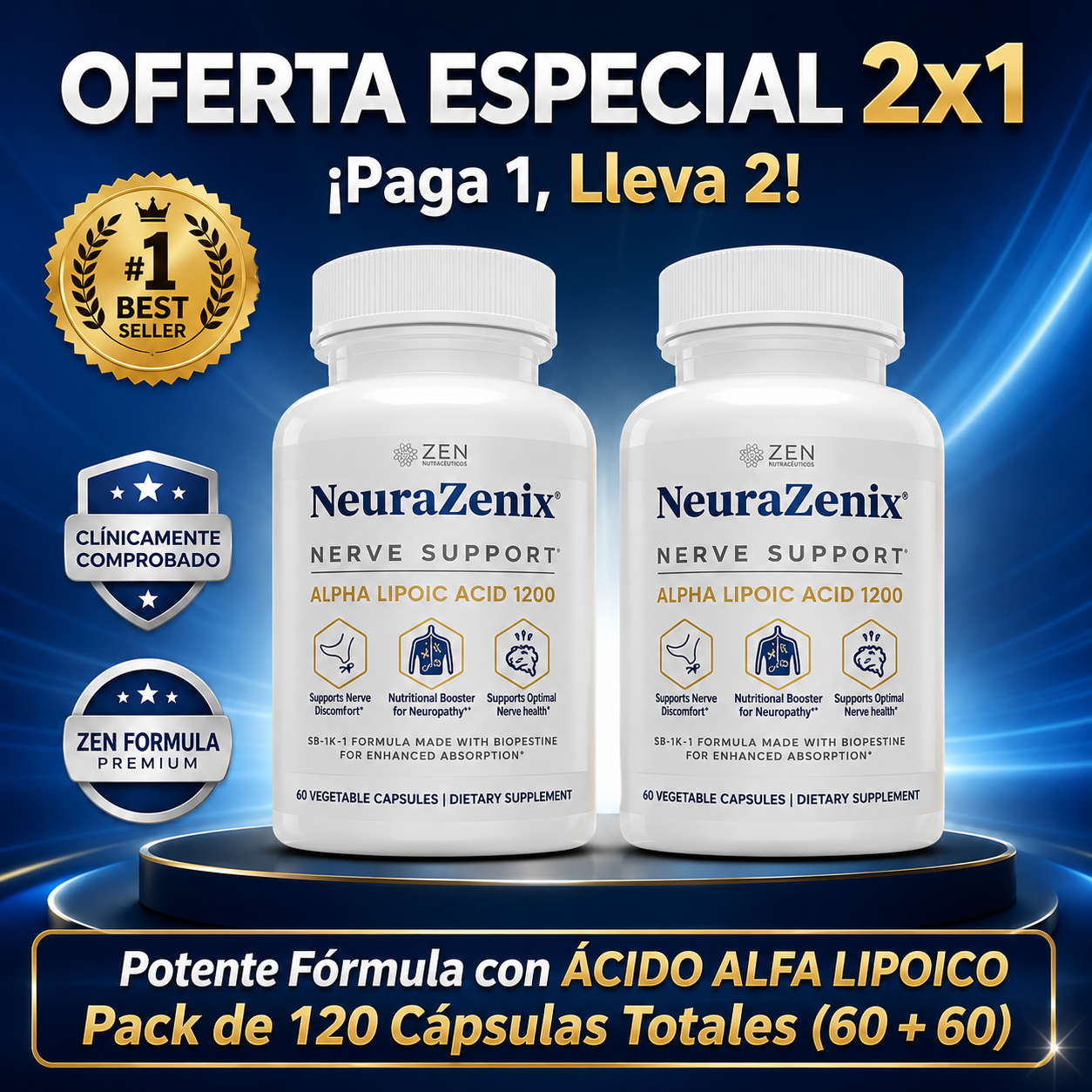 Neurazenx Cápsulas - Alivia la neuropatía desde la raíz