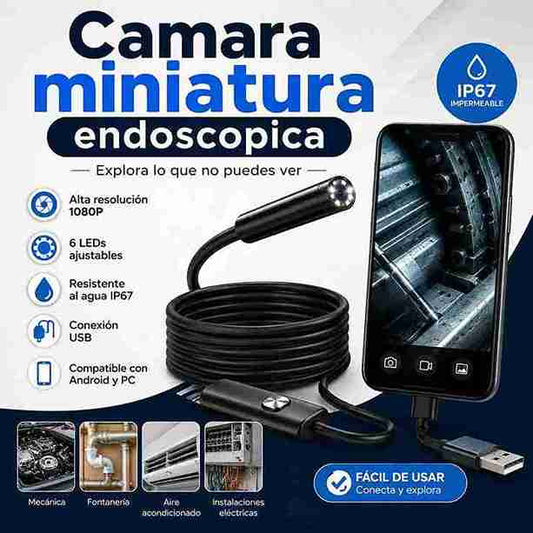Camara miniatura endoscopica 3 en 1