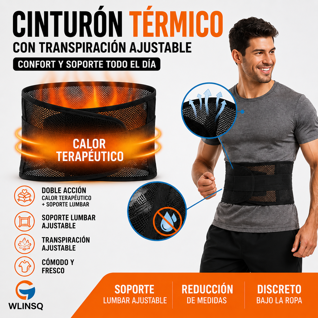 Cinturón Térmico Unisex | Talla Unica - Ajustable |  Envío gratis