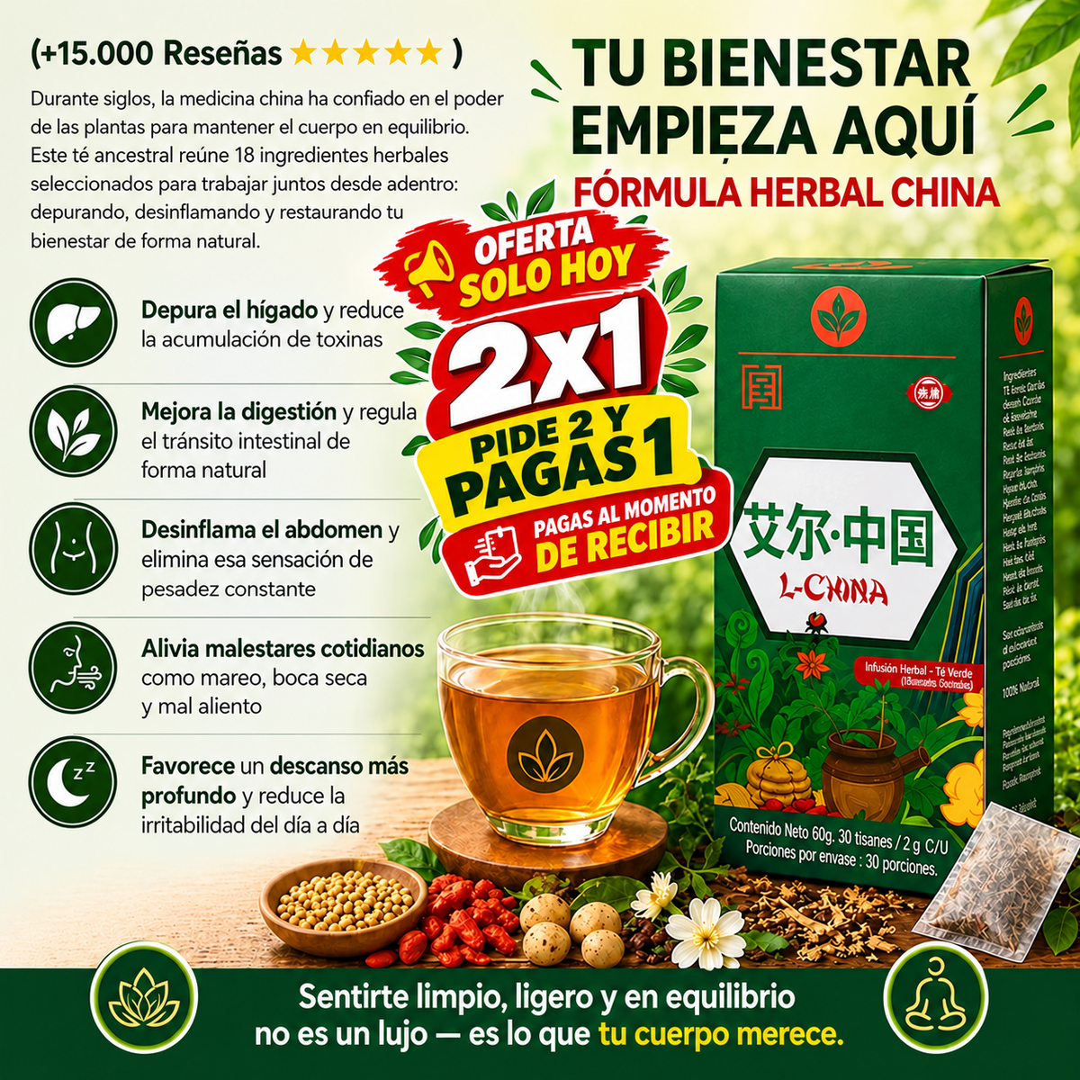 2x1☕TÉ YIGAN CHINO X60 —' Ayuda Natural para Desinflamar y Sentirte Mejor