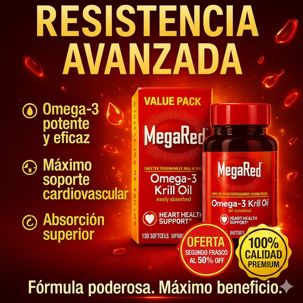 🔥 MegaRed Omega 3s®  – Impulsa tu testosterona y energía natural  1000 mg. 60 Caps -  ENVIO GRATIS 🔥