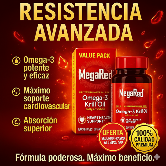 🔥 MegaRed Omega 3s®  – Impulsa tu testosterona y energía natural  1000 mg. 60 Caps -  ENVIO GRATIS 🔥