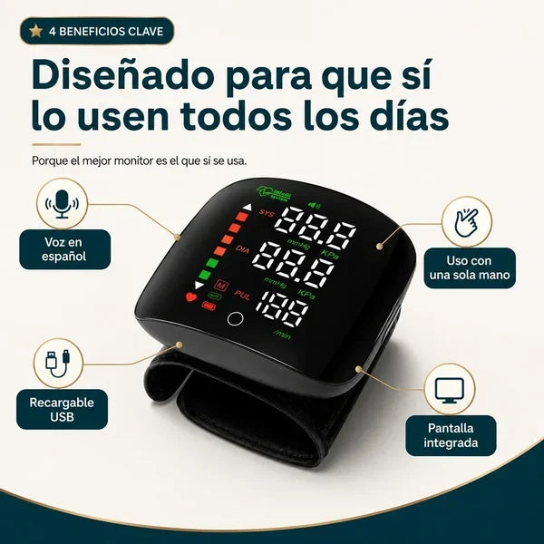 Pulsómetro Digital de Muñeca Automático | Presión y Pulso