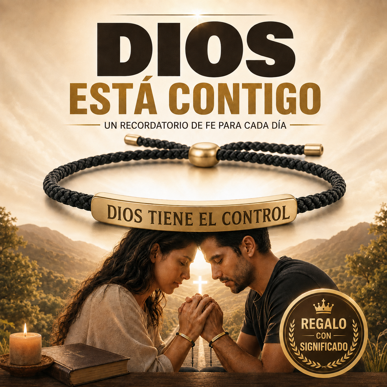 Pulsera Dios Está Contigo™ – Un Recordatorio de Fe Cada Día + Envío gratis